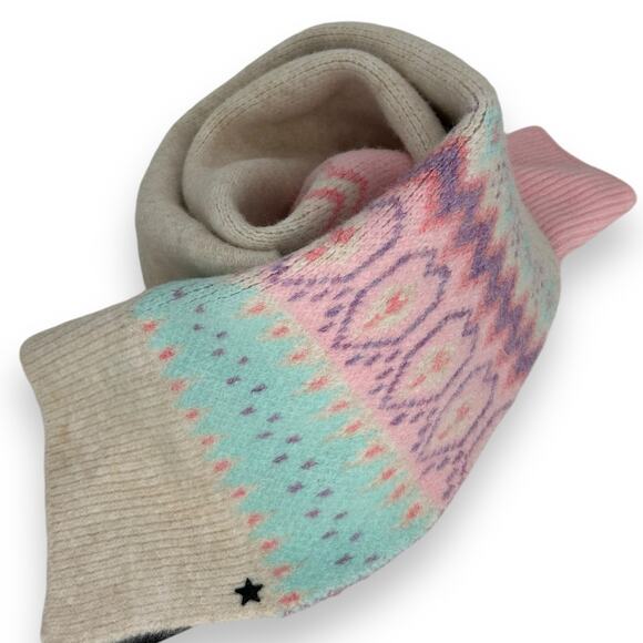 NEW Jocelyn Brand Scarf & Hat Set Pastel Winter Fair Isle Print Wool Blend NWT - Picture 15 of 16